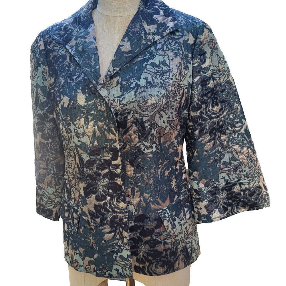 Lafayette 148 Helena Brocade Jacquard Blazer Jacket Floral Evening Size12 Petite
